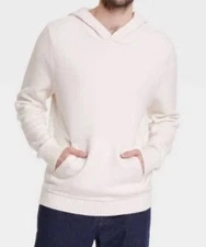 🥥 Men's Goodfellow And Co Hooded Pullover Sweater Cream Size M🆕
