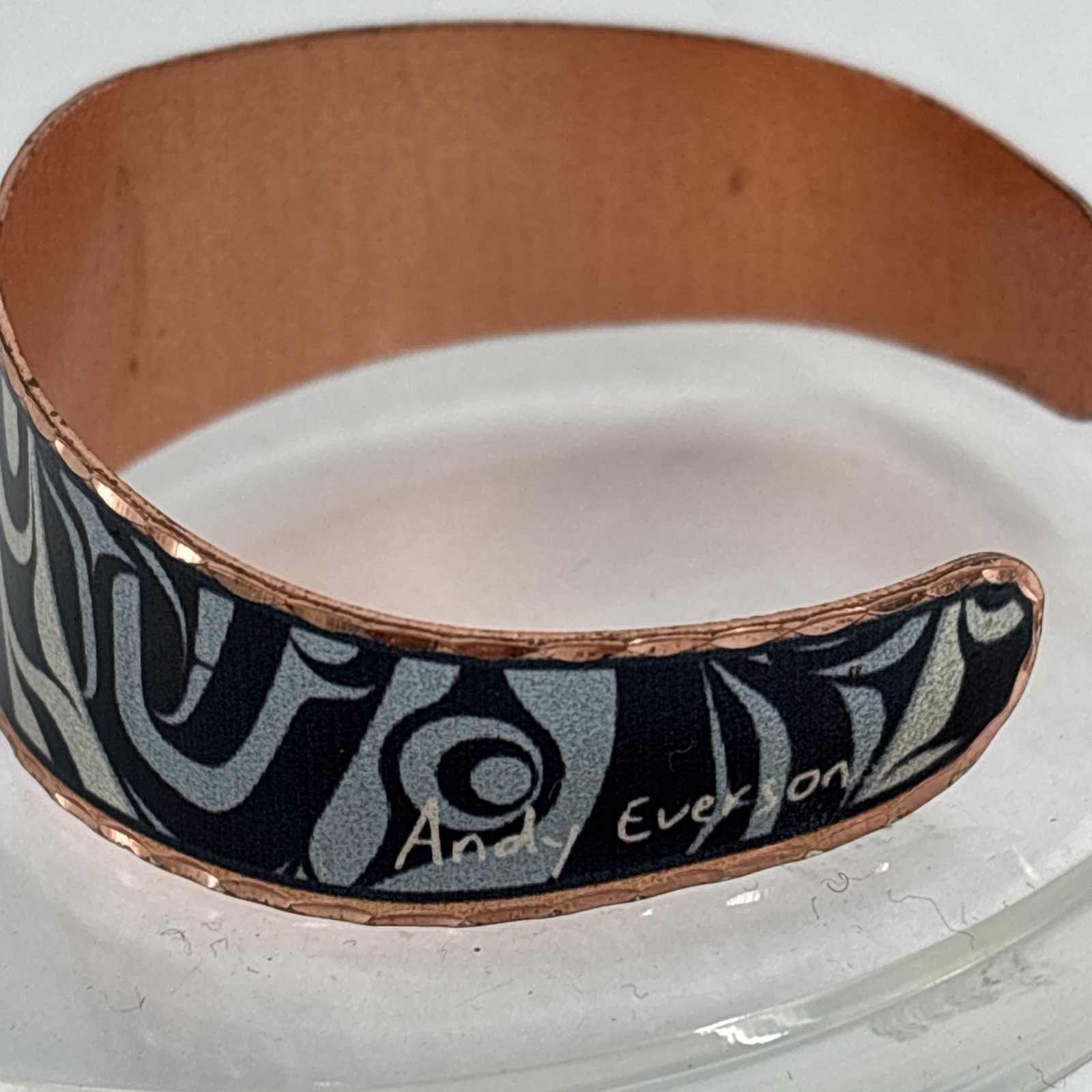 Andy Everson Bracelet Signed Copper Cuff Kwakwaka… - image 2
