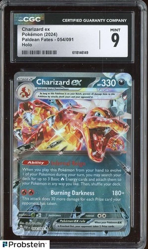 2024 Pokemon Paldean Fates #054 Charizard ex CGC 9 MINT