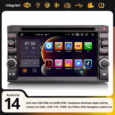 6.2'' Doppel 2Din Acht-kern Android 14 GPS Autoradio Für Nissan DVD CarPlay DAB+