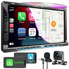 Double Din Car Radio with CD/DVD Player, 7-inch Touch Screen Car Stereo with ...
