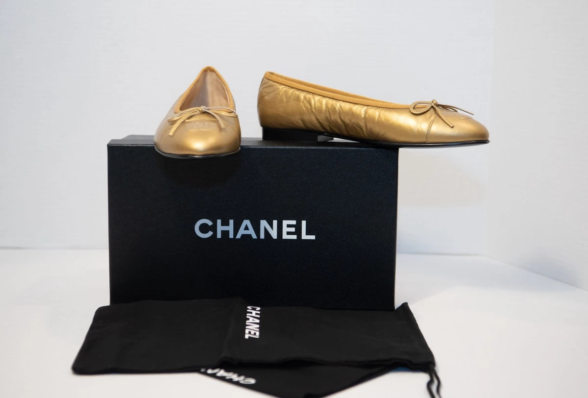 CHANEL Gold Flats for Women for sale - eBay