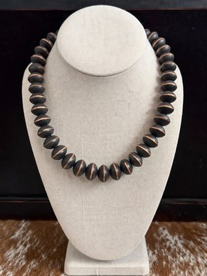 Southwestern Copper 16mm Saucer Bead Necklace USA 16 18 