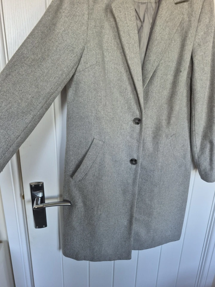 New Look Ladies Grey Overcoat Size 8 - Image 4 of 4