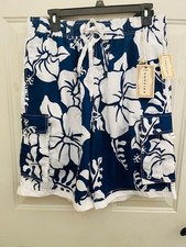 Arizona Board Shorts Swim Trunks blue  White Hawaii Drawstring Mesh Liner Large