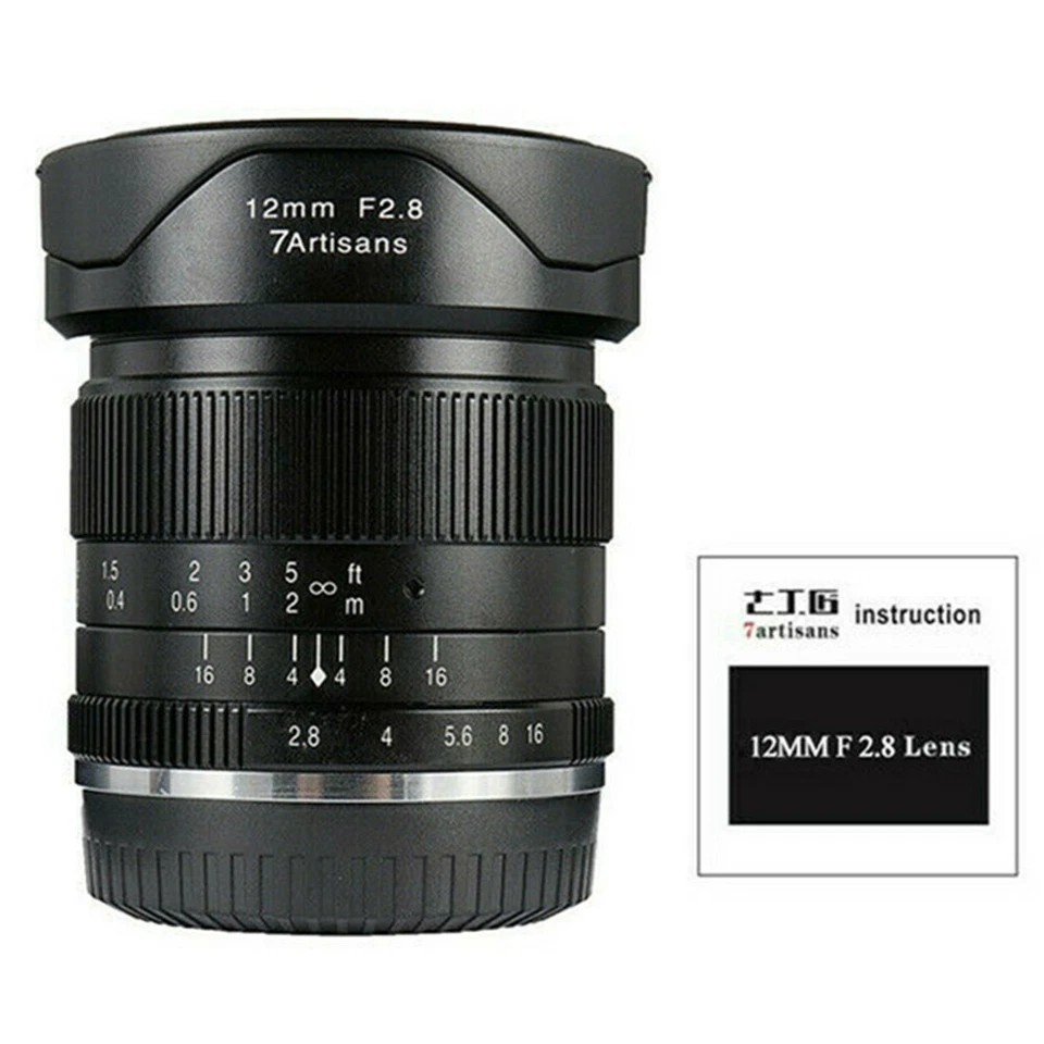 7artisans 12mm F2.8 Wide Angle Prime Lens for Olympus Panasonic Micro 4/3 M43 - Image 2 of 4