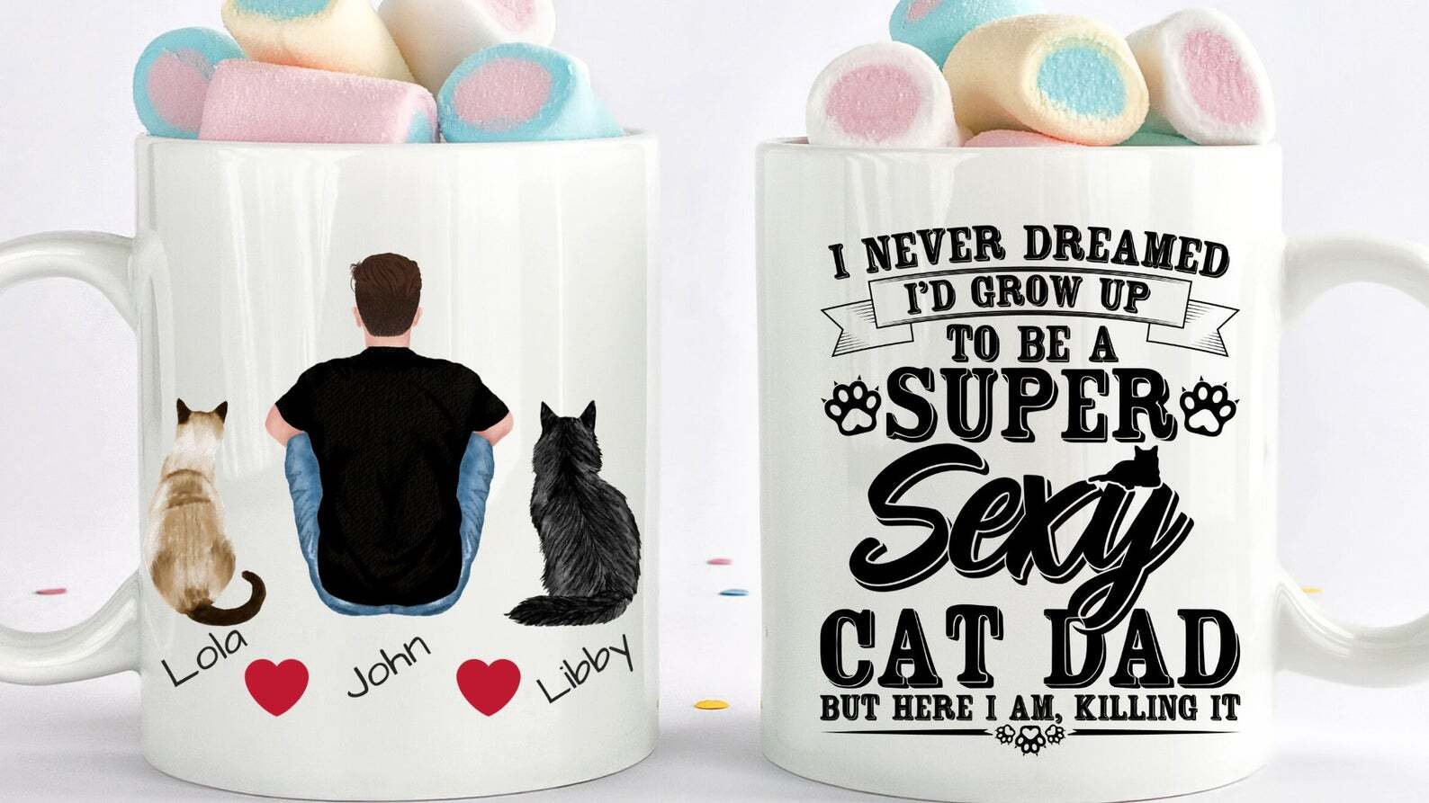 Custom Cat Dad Mug Cat Father Mug Cat Dad Gift Cat Lover Gift Cat Mug Cat Mom