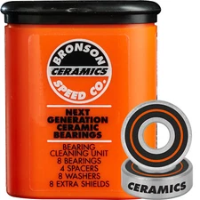 Bronson Speed Co  8mm Skateboard Bearings - Ceramic