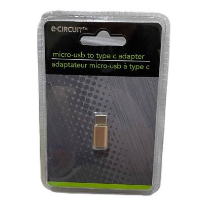 E Circuit Micro USB To Type C Adapter Gold Silver Sealed