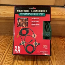 ElectraTRAC In-line Multi-Outlet Extension Cord 14/3 Heavy Duty 25 Foot Long