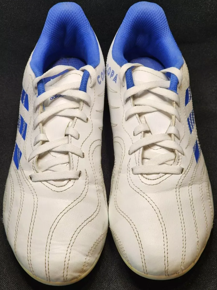 ADIDAS PREDATOR COPA YOUTH WHITE AND BLUE SOCCER CLEATS SIZE 5.5