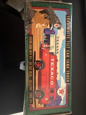 ERTL Collectable TEXACO 1949 WHITE 3000 TILT CAB TANK TRUCK BANK, SER. #13, NIB
