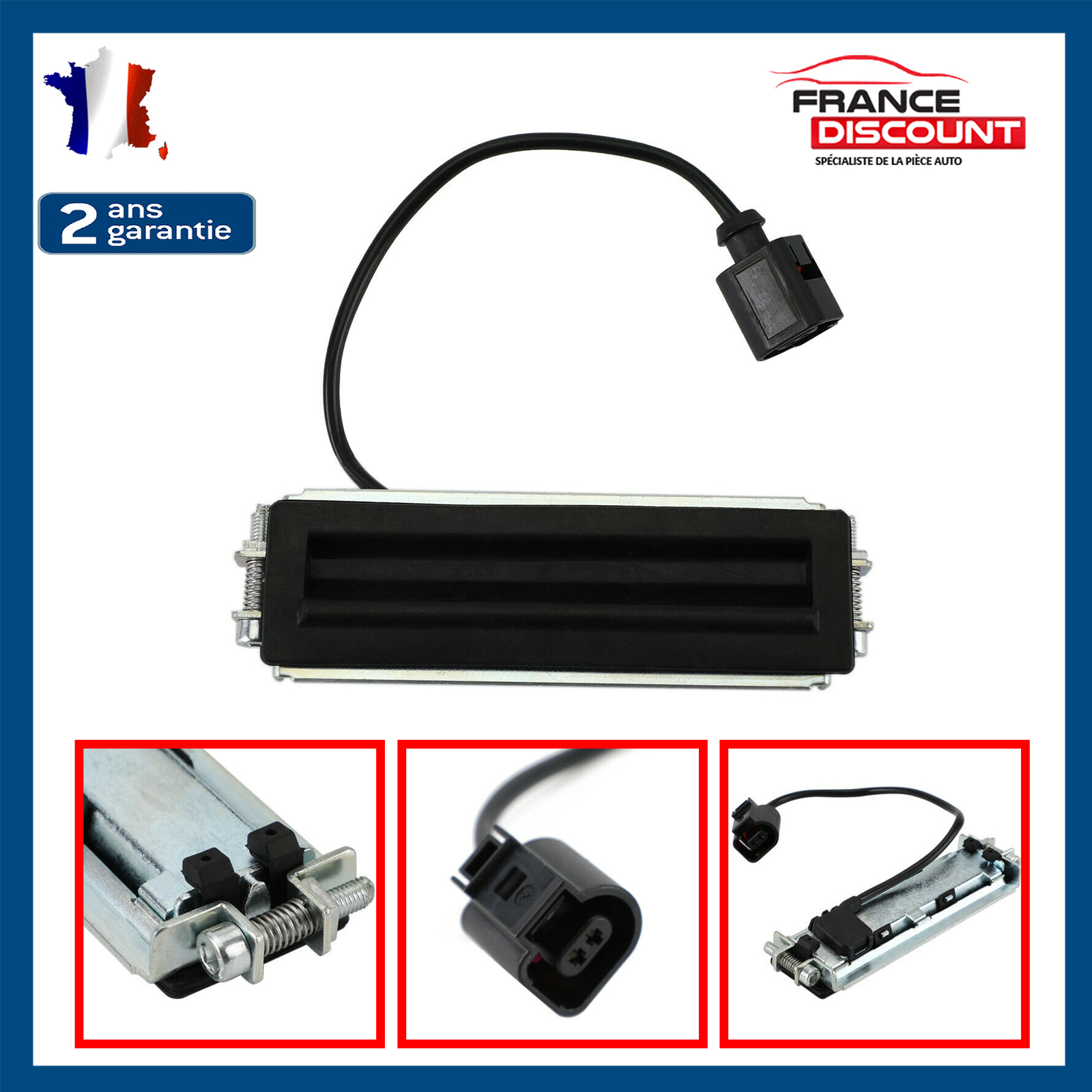 Poignée de coffre arrière pour Passat B5 hayon noir ABS résistant 3B9827566A