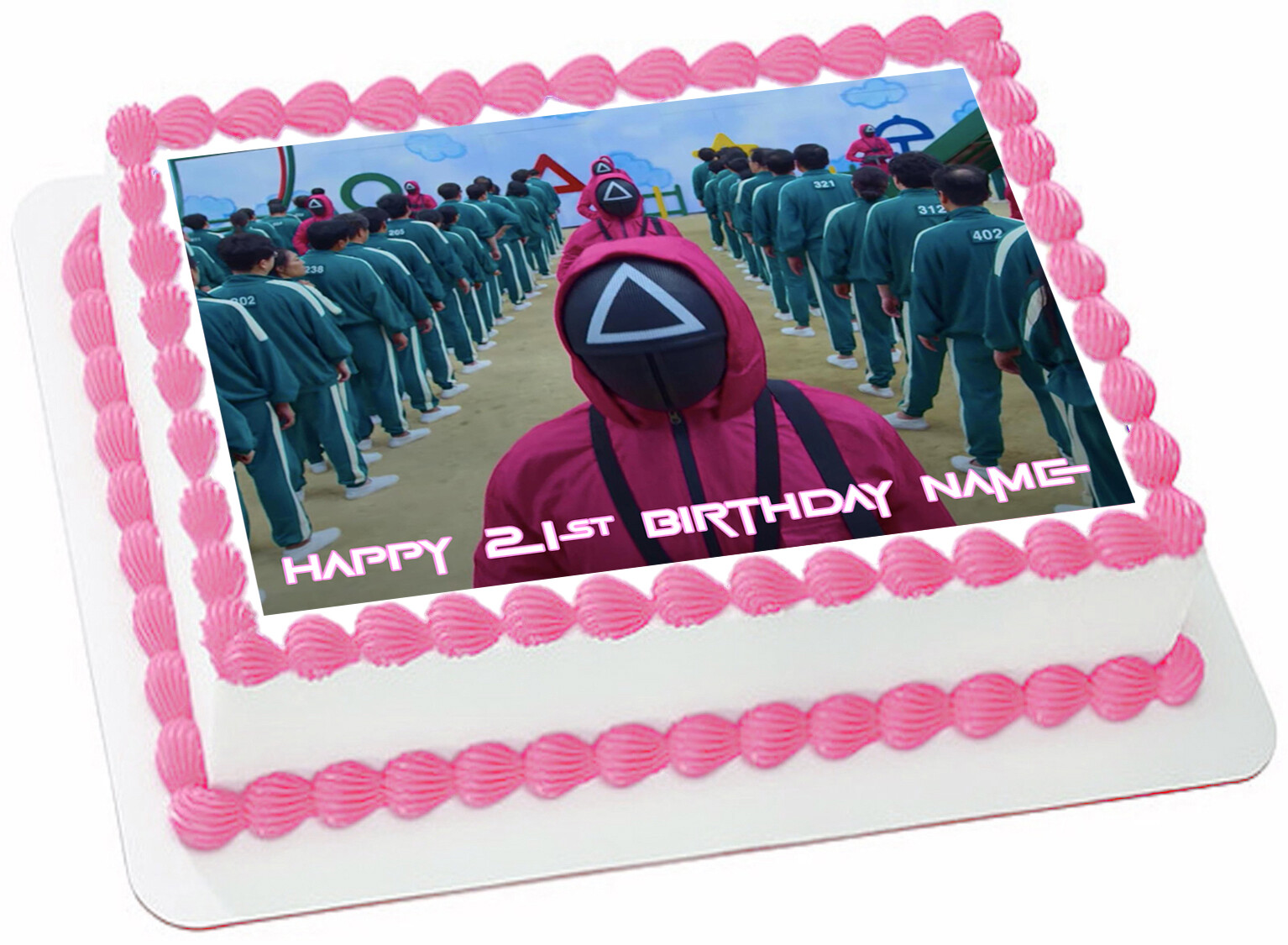EDIBLE Squid Game Cake Topper Birthday Party Wafer Paper 1/4 Sheet  (8"x10.5") | eBay