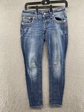 Miss Me Jeans JE565752R Skinny Flap Pocket Jeans Rhinestones Women's Size 26