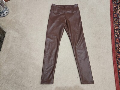 Bagetelle Collection Brown Faux Leather Spandex Pants Women's Size Medium