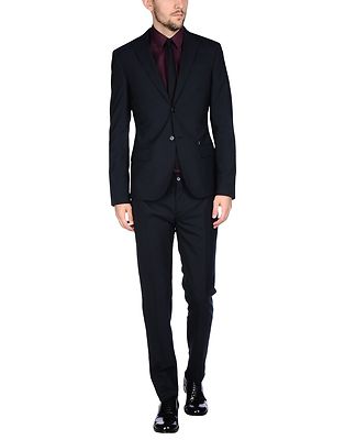 BIKKEMBERGS Suit Lapel Collar Single-Breasted Dark Navy sz54/US44 NWT $524 Italy