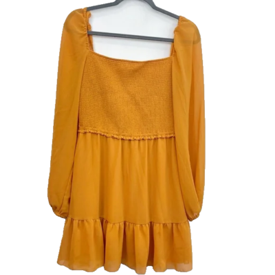 Wilfred Aritzia Temptest Mini Dress Size Large Yellow Gold Long Sleeve |  eBay