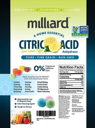 Pure Citric Acid Powder FCC/USP - High Quality Food Grade 5 Pound Bag Non GMO - Picture 2 of 7