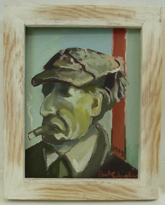 (B1384) Ölgemälde ''Portrait von Bertolt Brecht'' Paul Schneeberg 1999 / Berlin