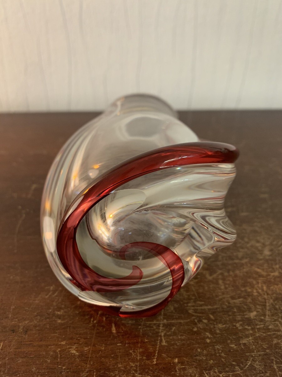 Saint-louis grand vase en cristal taillé profond biseaux signé saint