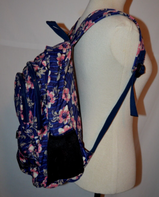 Kipling Blue Pink Floral Backpack Laptop Padded Protector  display picture 1
