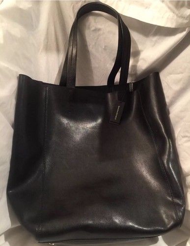 Neu ohne Etikett Banana Republic Ashbury Tragetasche schwarzes Leder - Bild 2 von 9