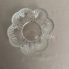 Shamrock Clover Candy Dish Nut Mint Pressed Glass Vintage