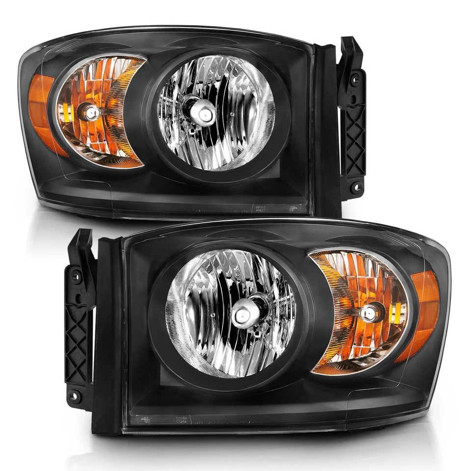 ANZO 111427 Black Crystal Headlights for 06-08 Dodge Ram 1500 / 06-09 2500/3500 Foto 2 de 3