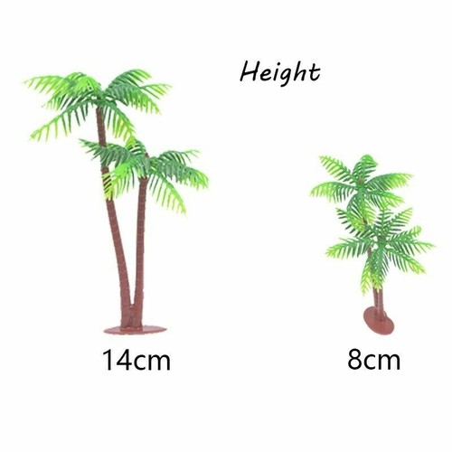 6x Palm Tree Cake Decorations Cupcake Topper Decor Coconuts Trees Plastic Safety - Picture 6 of 10