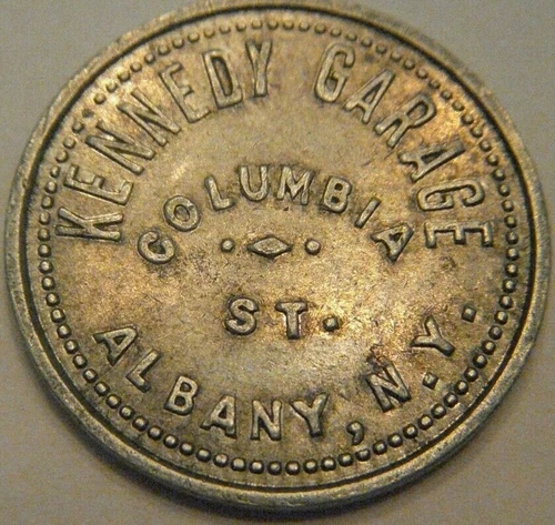 Kennedy Garage, Columbia St., Albany, NY., 11, Unlisted Aluminum Token