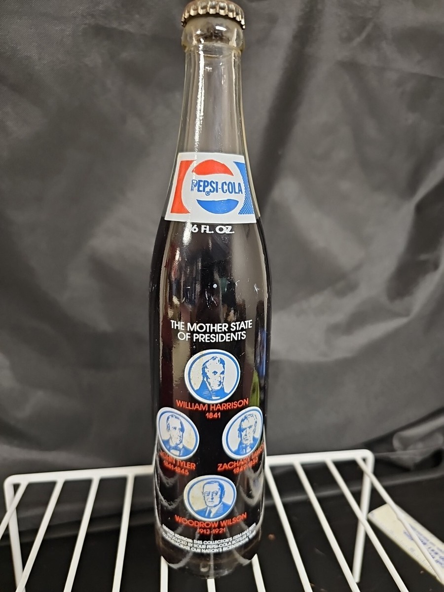 Unopened Pepsi-Cola '76 Bicentennial Bottle w 8 VA Presidents | eBay