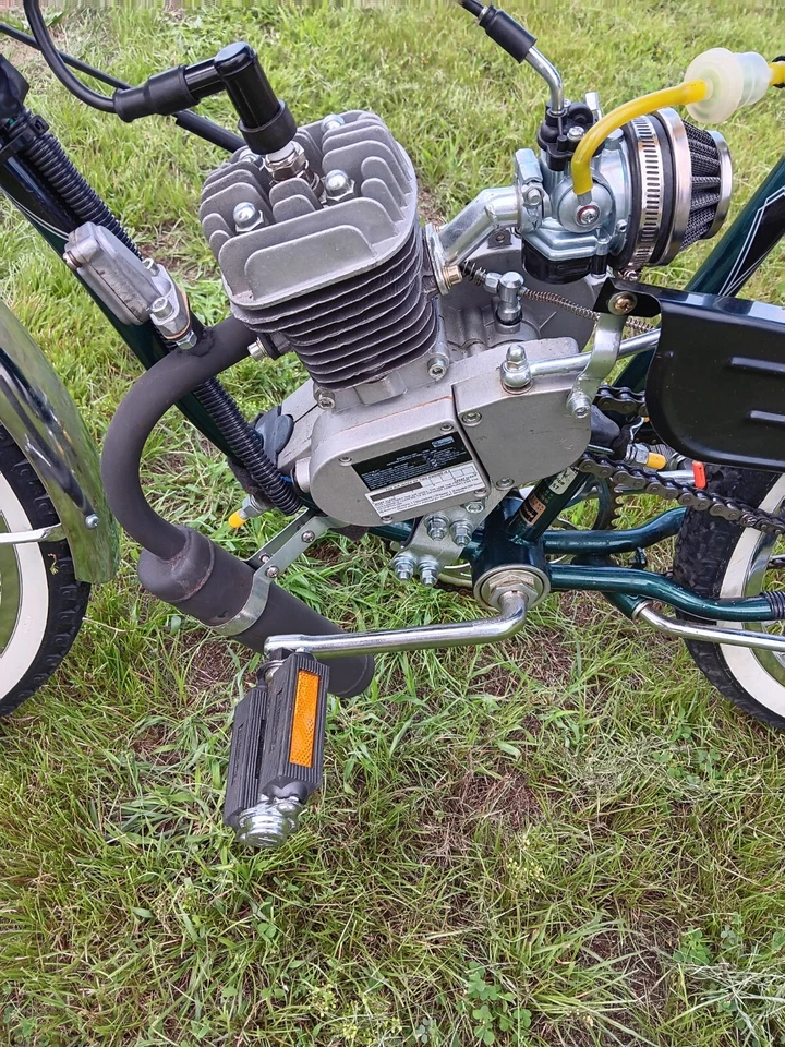 Bicicleta Motorizada 66 cc Dos Tiempos Gas Schwinn/Bikeberry Hombres Cruiser Verde Foto 3 de 4