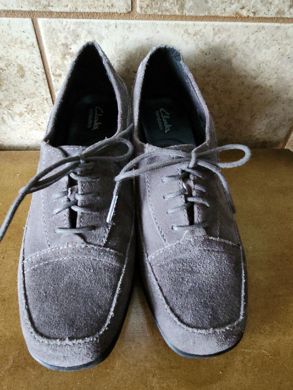 Scarpa stringata Clarks Pieghevoli Honest Q Oxford Pump donna 7 5 grigio pelle scamosciata