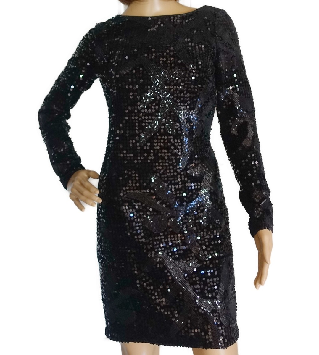 aidan mattox black sequin dress Aidan Mattox main image 0