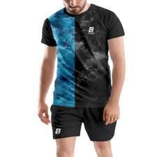 Printed Super Net Comfortable T shirt Shorts Set for Sports Gym
