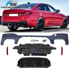 Fits 21-23 BMW G30 5 Series M5 Style M Sport Rear Bumper Lip Diffuser Unpainted