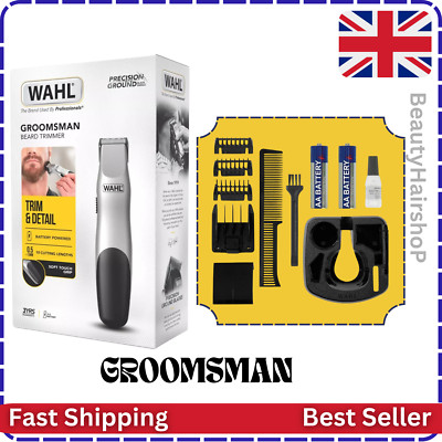 Wahl Cordless Groomsman Herren Haarstoppeln & Bartschneider Set Akku Haarschneider