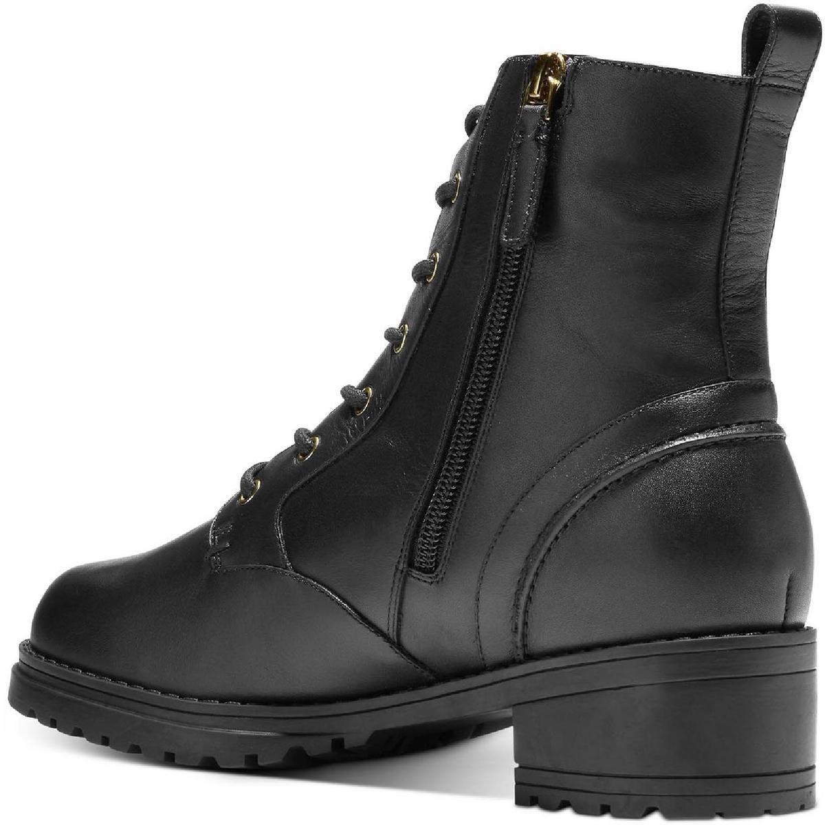 Cole Haan Womens Camea Black Combat & Lace-up Boots 10