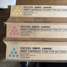 3 New OEM Ricoh MP C4500,C4540,LD445C CMY Toners 841343,841344,841345
