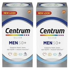 2 Centrum Silver Men 50+ Multivitamins/Multimineral Tablets, 100  Ea 01/26
