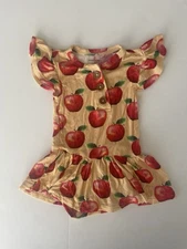 Posh Peanut Viscose from Bamboo Apple one piece bodysuit twirl dress 3-6 months
