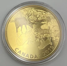 2019 RCM $30 2 oz Fine silver Golden Reflection Predator and Prey Wolves and Elk