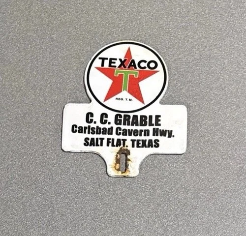 VINTAGE TEXACO GASOLINE PLATE TOPPER PORCELAIN SIGN CAR GAS TRUCK OIL MOTORCYCLE