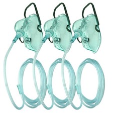3 Pack Adult Oxygen Masks with 7 Ft Tube, Adjustable Strap, DEHP  Latex Free -