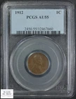 1912 Lincoln Wheat Copper Cent 1C PCGS AU 55
