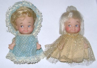 Lot of 2 UNEEDA PEEWEES DOLLS Dreamtime & Bedtime??  1965, FREE Shipping!
