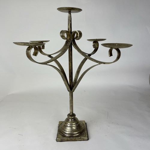 Vintage Solid Brass 5 Arm Candelabra Candle Stick Holder 21” High, 7 Lb 12 Oz - 第 1/12 張圖片