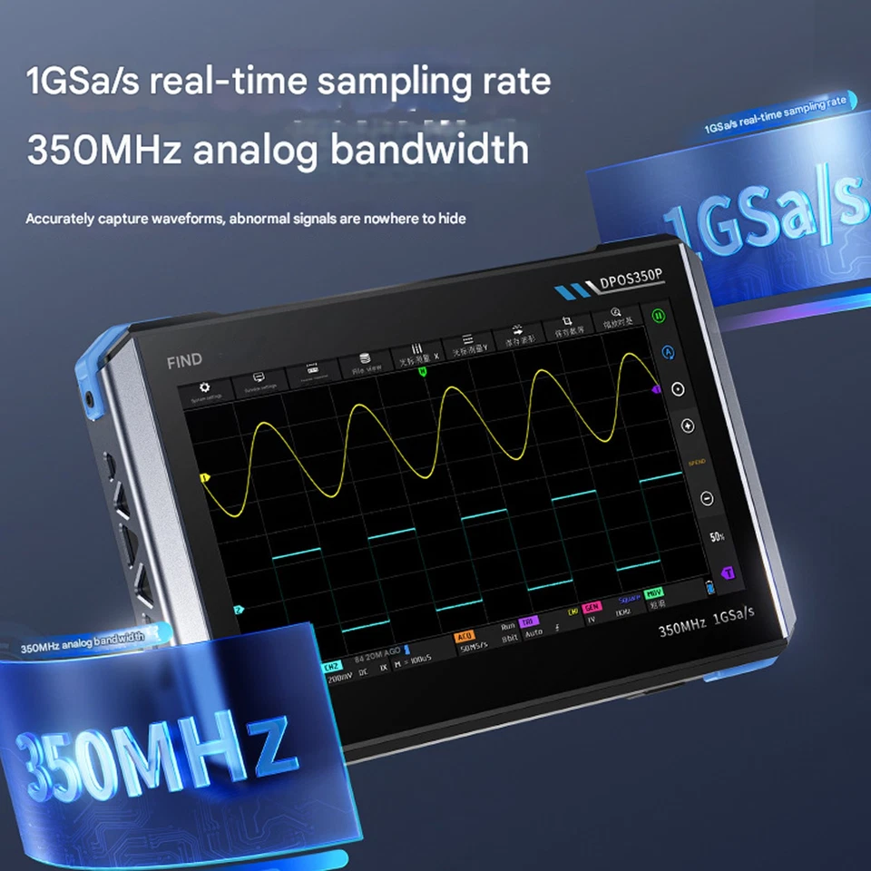 FNIRSI 4-in-1 350MHz Digital Oscilloscope Signal Generator Spectrum DPOS350P - Image 4 of 4