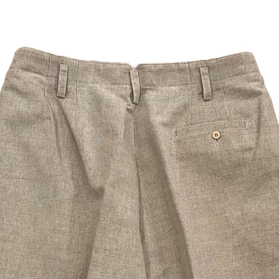 Vintage Liz Sport High Rise Pleated Neutral/Beige Linen Blend Trousers/Pants 14 - Image 4 of 4